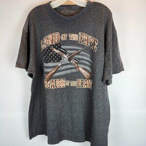 Land of The Free Because of the Brave Graphic T Men's XL